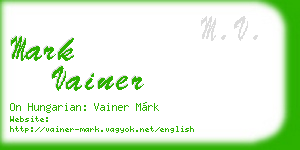mark vainer business card